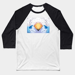 Light Blue Budgie Mask Baseball T-Shirt